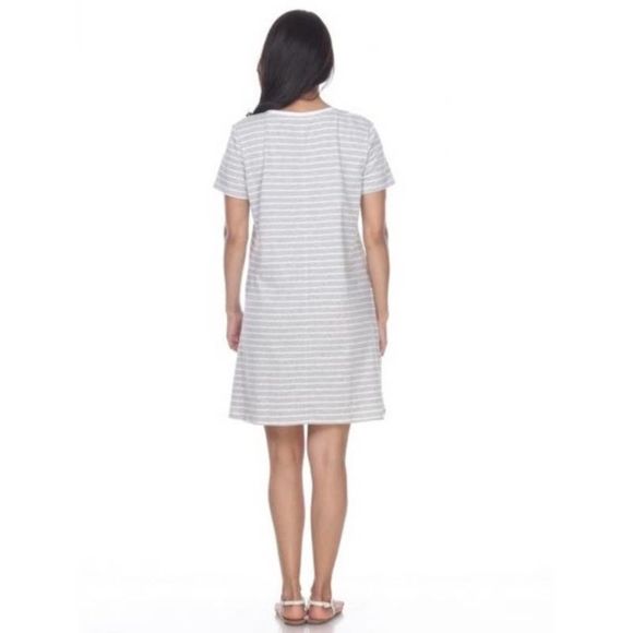 Neon Buddha dress Mojave Women Small Gray White Stripe Stretch Cotton Travel - Picture 7 of 8